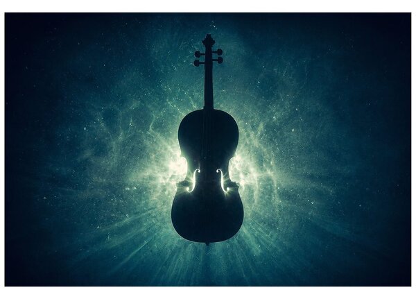 Fototapet violoncel în lumină cosmică