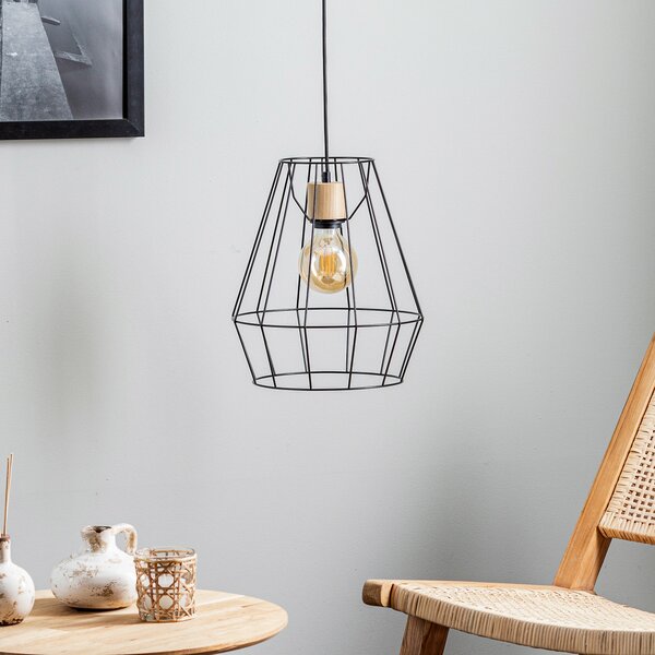 Envostar Finan, 1 bec, Ø 31cm, reglabil, Negru, Camera de zi / sufragerie, Metal, Modern