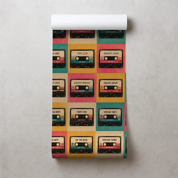 Tapet casete retro în stil vintage
