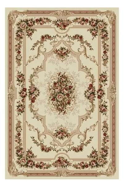 Covor crem cu flori si medalion 574 Selectează mărime: 150 X 230