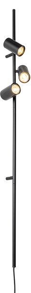 Aplică neagră cu picior întrerupător 3 lumini - Jeana Luxe