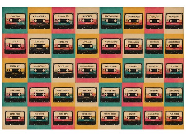 Tapet casete retro în stil vintage