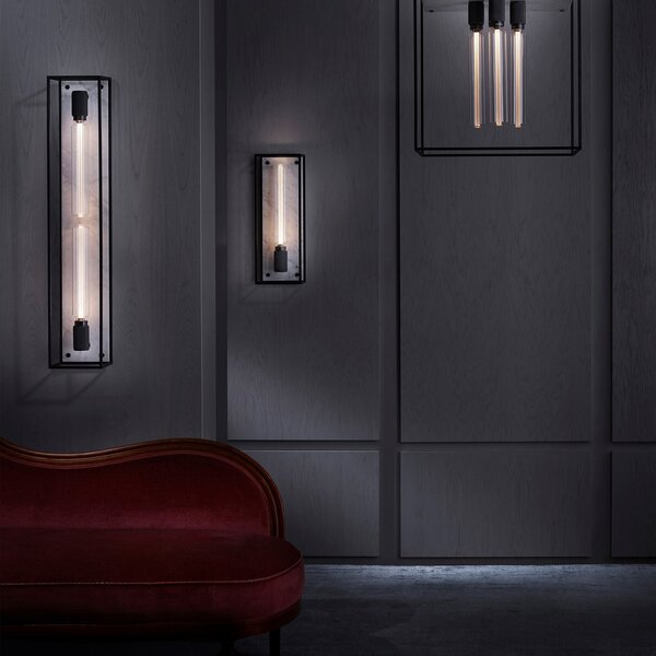 Buster + Punch Caged Wall LED mare marmură alb, reglabil, Negru, Hol, Metal, Modern