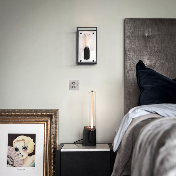 Buster + Punch Caged Wall medie marmură alb, reglabil, Negru, Hol, Metal, Modern