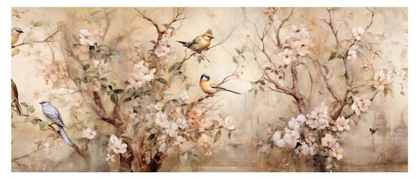 Tablou - Pictură de păsări de epocă II. (120x50 cm)