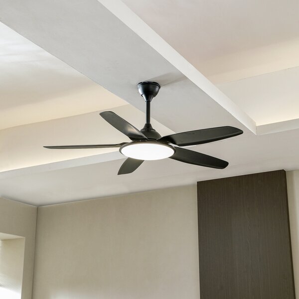 Lucande Ventilator de tavan LED Divian, negru, DC, silențios, CCT, Negru, Camera de zi / sufragerie, Metal, Modern