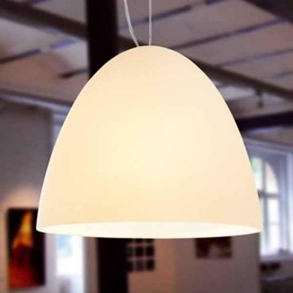 Casablanca Bell - lampă suspendată nisip 1s. 21 cm, reglabil, Bej, Camera de zi / sufragerie, Sticlă, Design