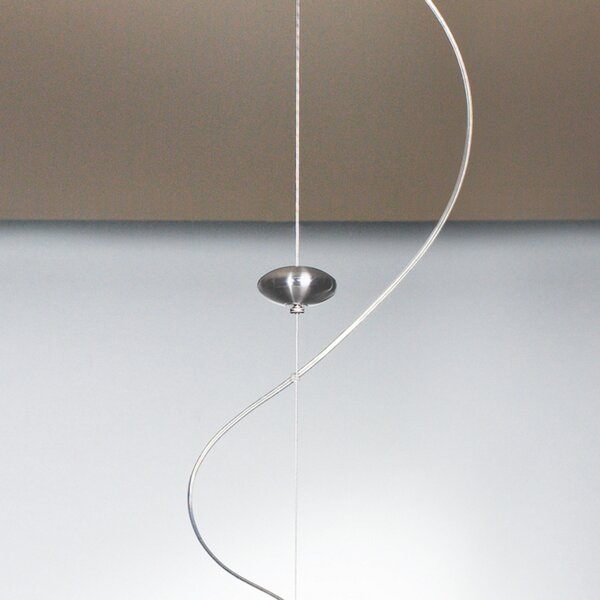 Casablanca Aih - lampă suspendată 28 cm alb lucios, reglabil, Alb, Camera de zi / sufragerie, Sticlă, Design
