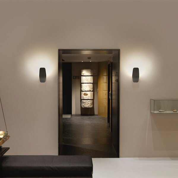 Casablanca Ashiya aplică de perete LED, negru smarald, reglabil, Negru, Camera de zi / sufragerie, Metal, Modern