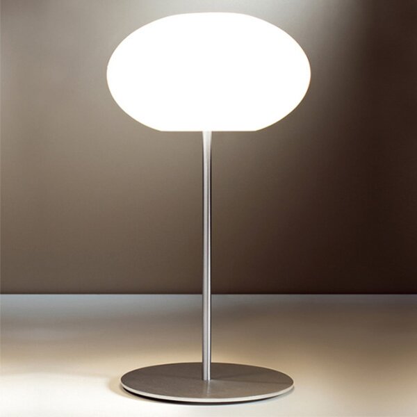 Casablanca Aih lampă de masă, Ø 28cm alb lucios, Alb, Camera de zi / sufragerie, Sticlă, Modern