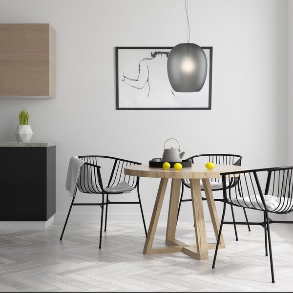 Casablanca Anua lampă suspendată o sursă gri mat, reglabil, Gri, Camera de zi / sufragerie, Sticlă, Design