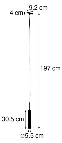 Lampă suspendată de design albă, incl. adaptor de șină monofazat - Slimline Tuba Small