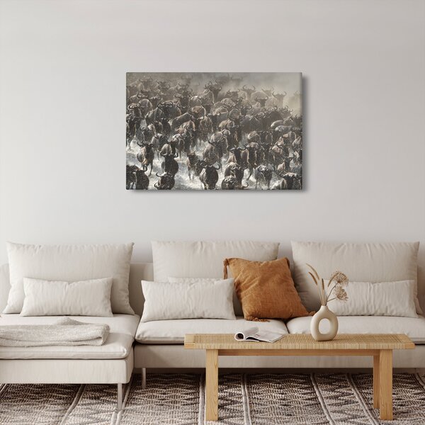 Tablou - Turmă de antilope sălbatice (90x60 cm)