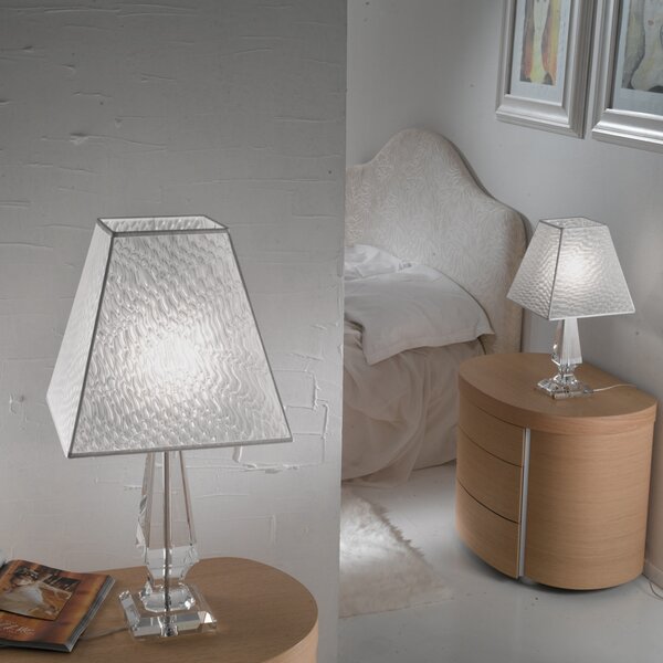 Cremasco Lampă de masă Notte cu aspect luminos, Transparent, dormitor, Țesătură / Textil