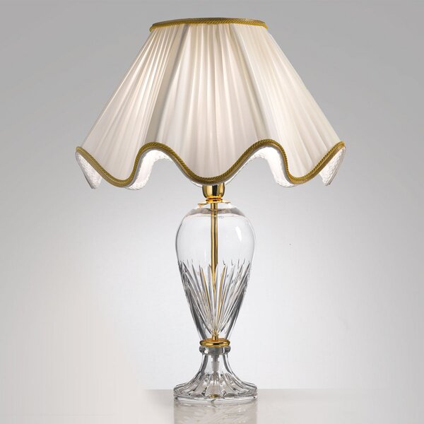 Cremasco Belle Epoque lampă de masă, 50 cm aur, Transparent, Camera de zi / sufragerie, Țesătură / Textil
