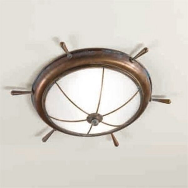 Cremasco Libeccio plafonieră, verde bronzat, reglabil, Bronz / Alamă Veche, Camera de zi / sufragerie, Metal, Maritimă