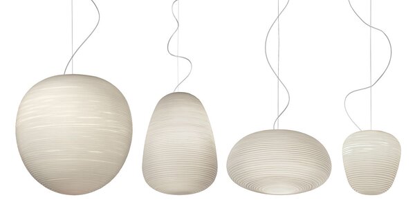 Lustră Pendul Foscarini, Rituals 3, reglabil, Alb, Camera de zi, Sticlă, Design