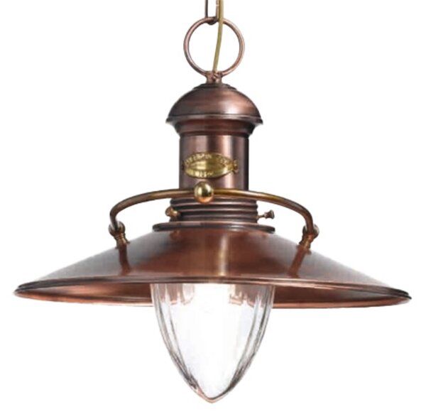 Cremasco Scia lampă suspendată antică în cupru, reglabil, Cupru, Camera de zi / sufragerie, Metal, Maritimă