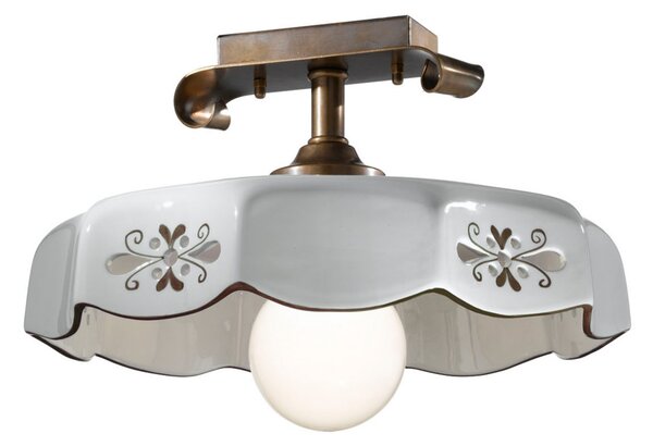 Cremasco Marostica plafonieră stil casă țărănească maro, reglabil, Alb, Camera de zi / sufragerie, Ceramică, Casă de țară / Rustic