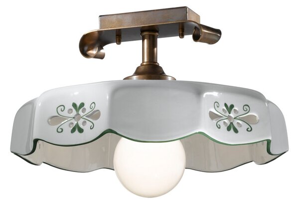 Cremasco Marostica plafonieră stil casă țărănească verde, reglabil, Alb, Camera de zi / sufragerie, Ceramică, Casă de țară / Rustic