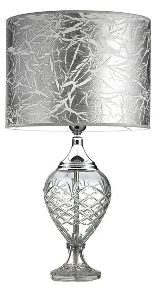 Cremasco Belle Epoque lampă de masă, 59 cm crom, Transparent, Camera de zi / sufragerie, Sticlă
