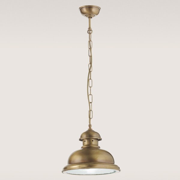 Cremasco Scirocco lampă suspendată, 25 cm alama satinată, reglabil, Bronz / Alamă Veche, Camera de zi / sufragerie, Metal, Antichitate