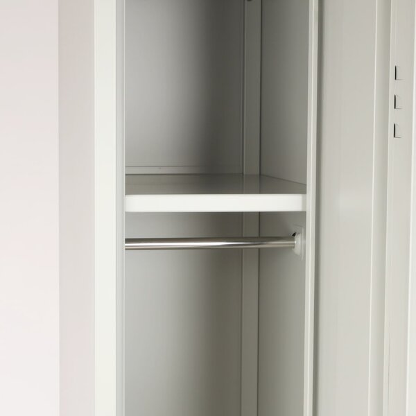 Dulap metalic cu bancheta, 60 x 85 x 185 cm, blocare cu rotire, gri - RAL 7035