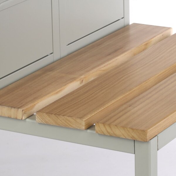 Dulap metalic cu bancheta, 60 x 85 x 185 cm, blocare cu rotire, gri - RAL 7035