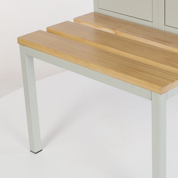 Dulap metalic cu bancheta, 60 x 85 x 185 cm, blocare cu rotire, gri - RAL 7035