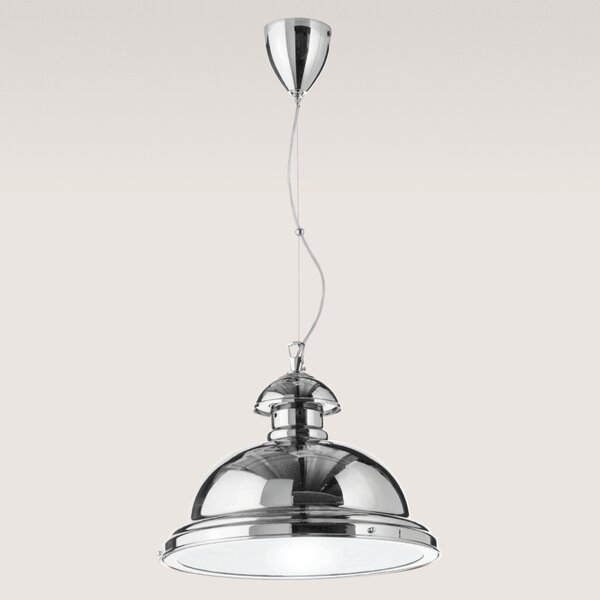 Cremasco Scirocco lampă suspendată, 35cm crom strălucitor, reglabil, Metalic, Camera de zi / sufragerie, Metal, Design industrial