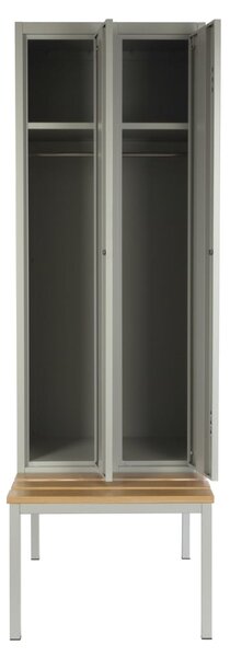 Dulap metalic cu bancheta, 60 x 85 x 185 cm, blocare cu rotire, gri - RAL 7035