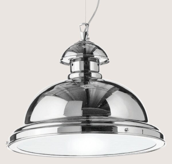 Cremasco Scirocco lampă suspendată, 35cm crom strălucitor, reglabil, Metalic, Camera de zi / sufragerie, Metal, Design industrial