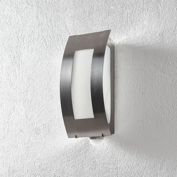 CMD Lampă de exterior pătrată din oțel inoxidabil cu senzor, Metalic, Metal, Modern
