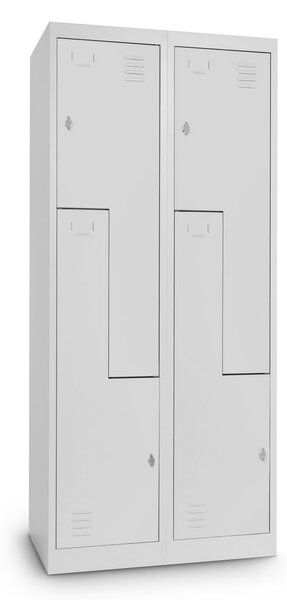 Dulap metalic Z, 80 x 50 x 180 cm, blocare, gri deschis - RAL 7035