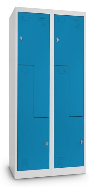 Dulap metalic Z, 80 x 50 x 180 cm, blocare, albastru - RAL 5012