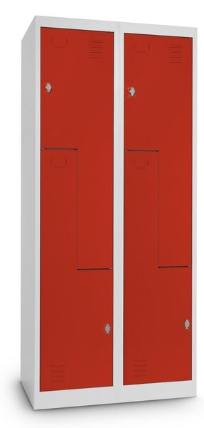 Dulap metalic Z, 80 x 50 x 180 cm, blocare, roșu - RAL 3000