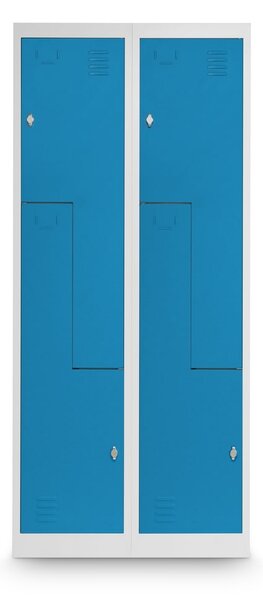 Dulap metalic Z, 80 x 50 x 180 cm, blocare, albastru - RAL 5012