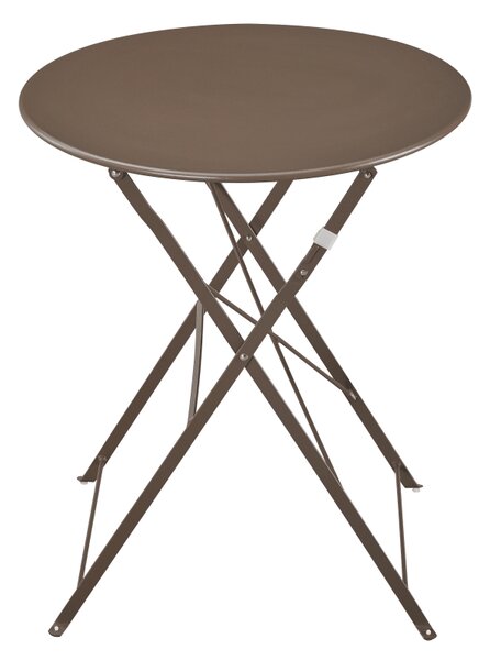 Set Bistro Flair – masă și 2 scaune din oțel vopsit – Bej (Grey Brown)
