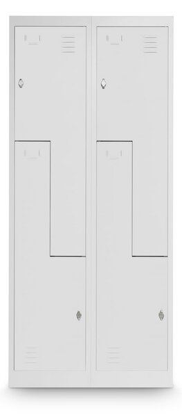 Dulap metalic Z, 80 x 50 x 180 cm, blocare, gri deschis - RAL 7035
