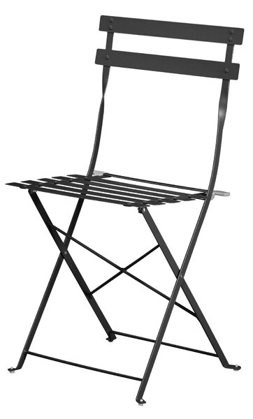 Set Bistro Flair – masă și 2 scaune din oțel vopsit – Negru