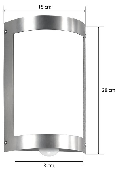 CMD Aplică de exterior Marco3 din oțel inoxidabil cu senzor, Metalic, Metal, Modern