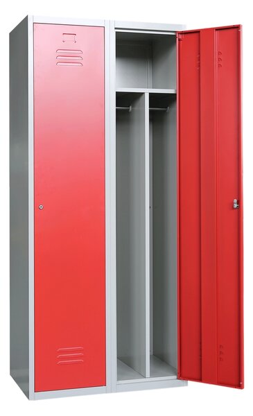 Dulap metalic, 80 x 50 x 180 cm, încuietoare cu cilindru, roșu - ral 3000