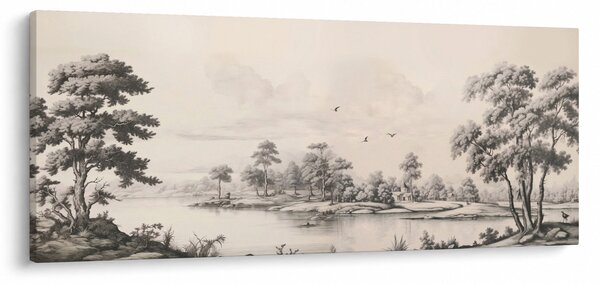 Tablou - Vintage peisaj desen peisaj (120x50 cm)