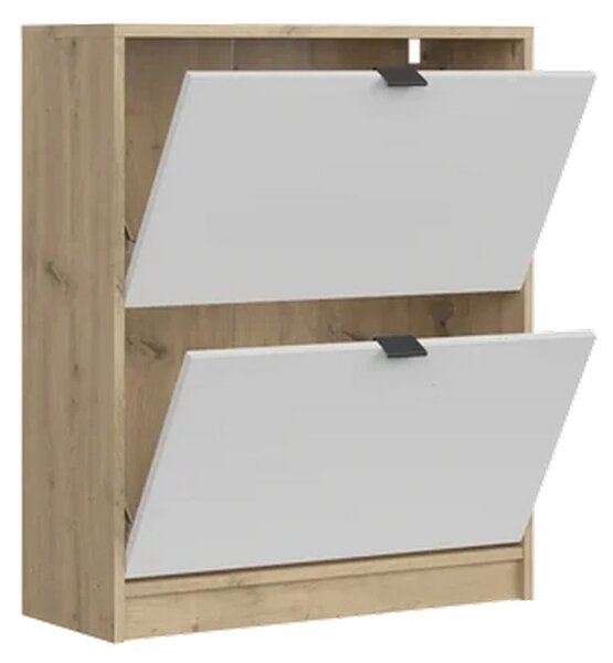 Pantofar ingust hol NEPON, stejar artisan/alb, PAL laminat, 70x18x84 c