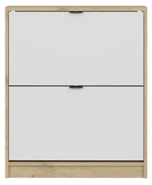 Pantofar ingust hol NEPON, stejar artisan/alb, PAL laminat, 70x18x84 c