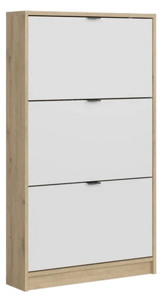 Pantofar ingust hol NEPON, stejar artisan/alb, PAL laminat, 70x18x120
