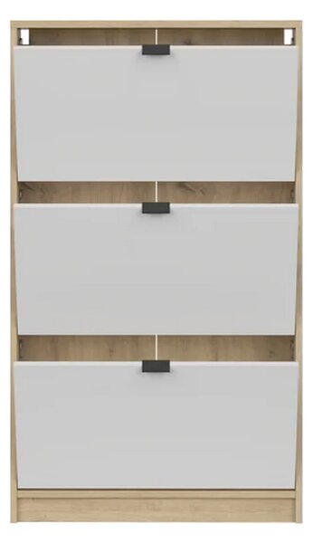 Pantofar ingust hol NEPON, stejar artisan/alb, PAL laminat, 70x18x120