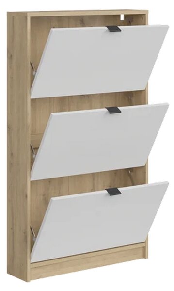 Pantofar ingust hol NEPON, stejar artisan/alb, PAL laminat, 70x18x120