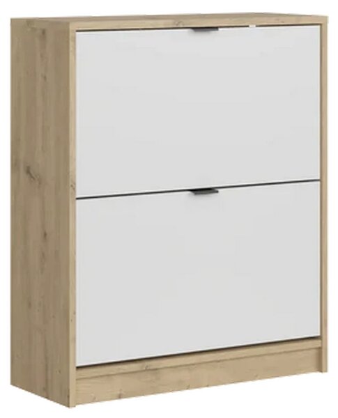 Pantofar ingust hol NEPON, stejar artisan/alb, PAL laminat, 70x18x84 c