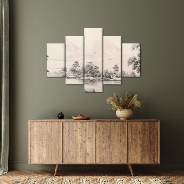 Tablou - Vintage peisaj desen peisaj (150x105 cm)